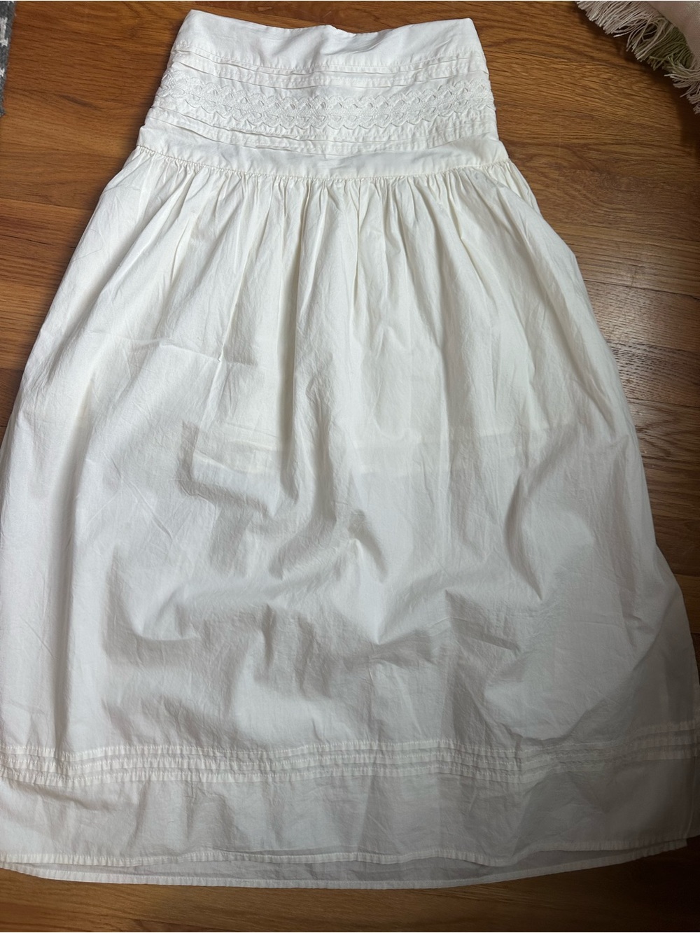 a new day White Smocked Waist A-Line Midi Skirt